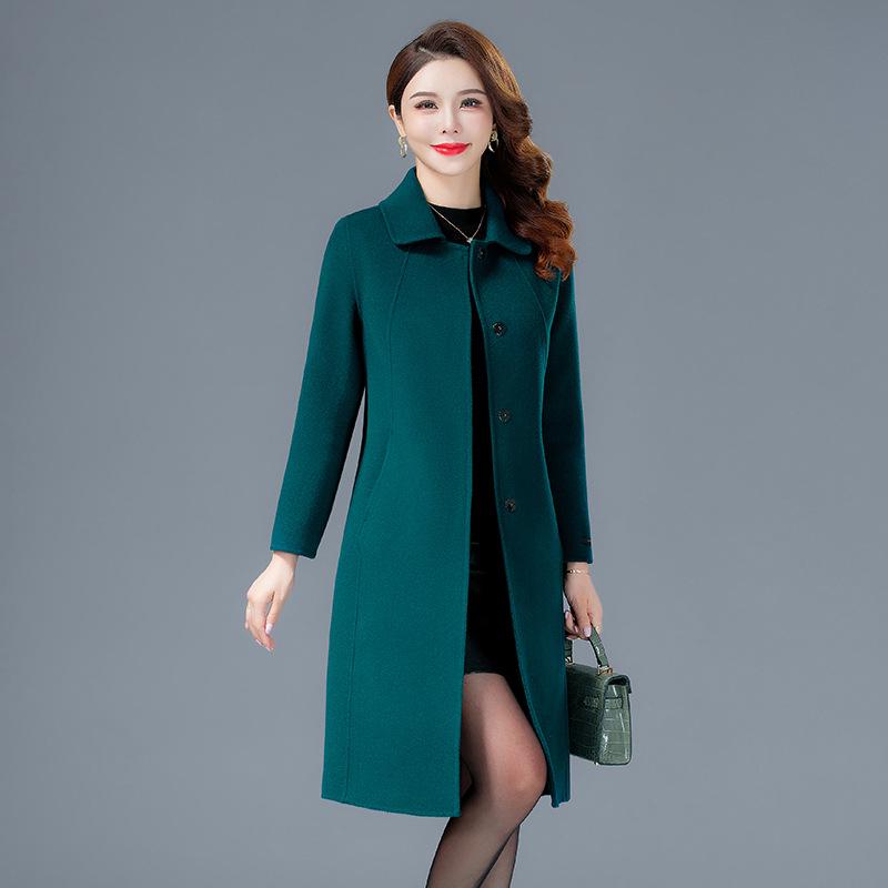 Doppelseitiger Wollmantel für Damen - Herbstkollektion 2026, Eleganter Slim Fit für Mütter mittleren Alters