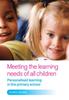 Kniha Meeting the Learning Needs of All Children : Personalised Learning In the Primary School
