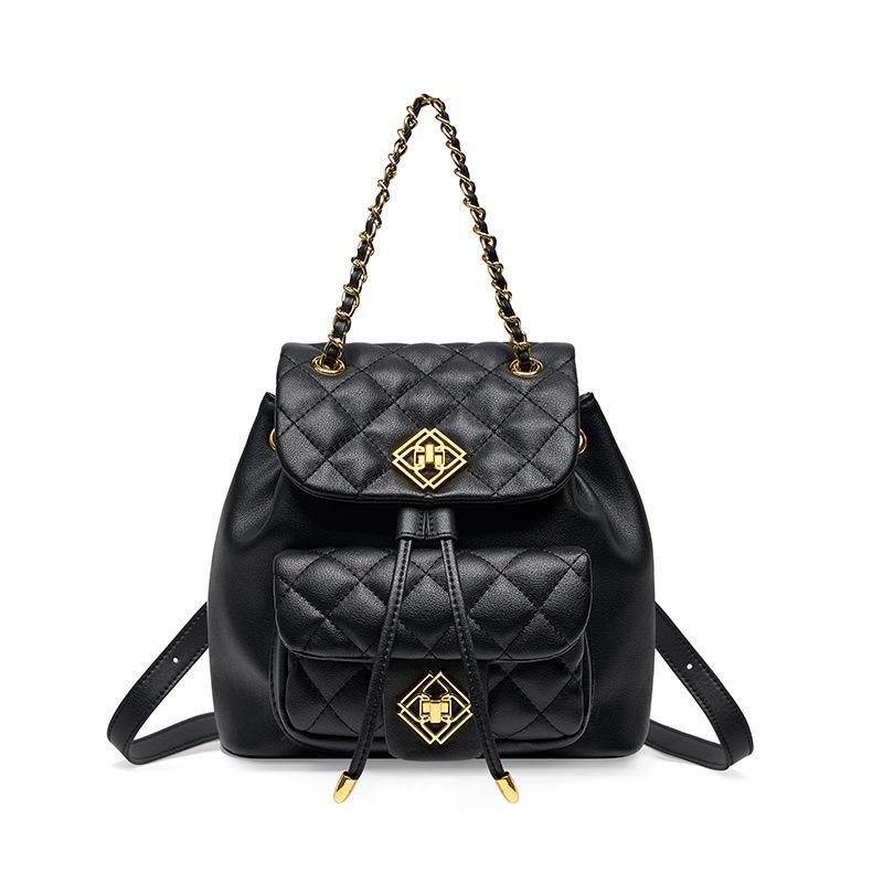 

Женский рюкзак Rhombus из натуральной кожи 2024 года – новый модный школьный рюкзак класса люкс на весну/лето чёрный