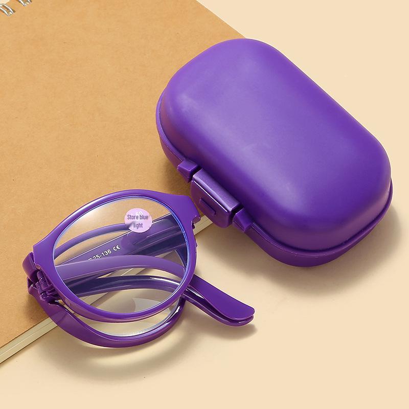 Portable HD Foldable Reading Glasses for Seniors with Anti-Blue Light & Spring Hinges