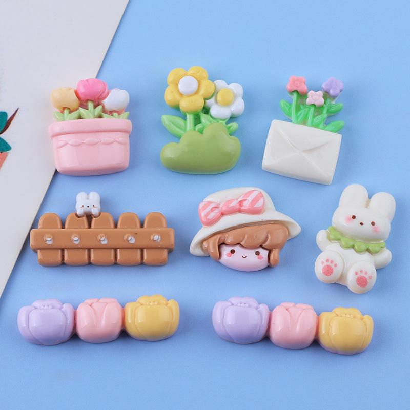 Cute Garden Cartoon Resin Hair Clips DIY Accessories