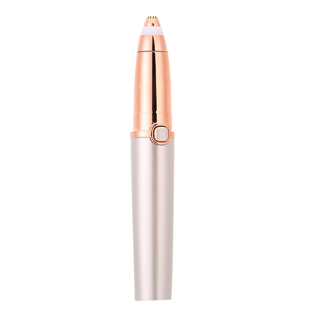 Lipstick Shaped Electric Eyebrow Trimmer Mini Portable Women Eyebrow Shaver Rose Gold
