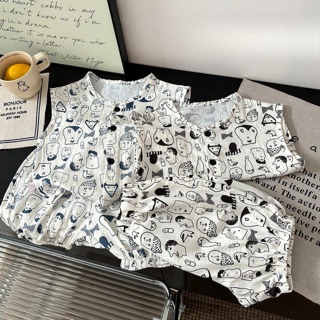 Children's Summer Outfit Summer Vest Set Cartoon Anime Shorts Summer Two-piece Set