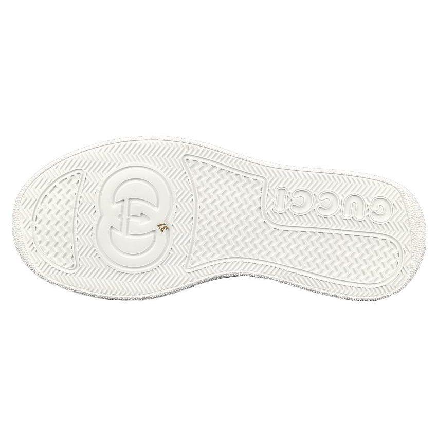 Gucci Chunky B GG Supreme Leather Low Top Stylish Skateboarding Shoes Women's Ecru 705211 UPGB0 4941