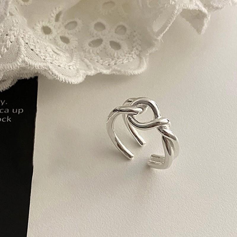 Chic Copper Geometric Design Pearl Silver Ring For Women Perfect For Ins Fashion 2022