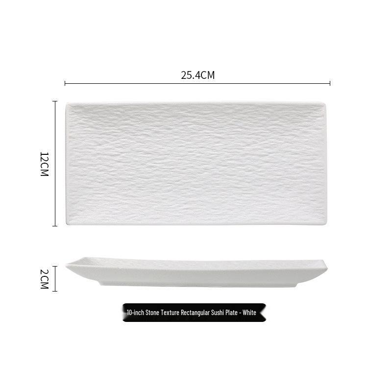 Creative Japanese Ceramic Rectangular Plate for Sushi, Snacks, Breakfast, Dessert, and Sashimi