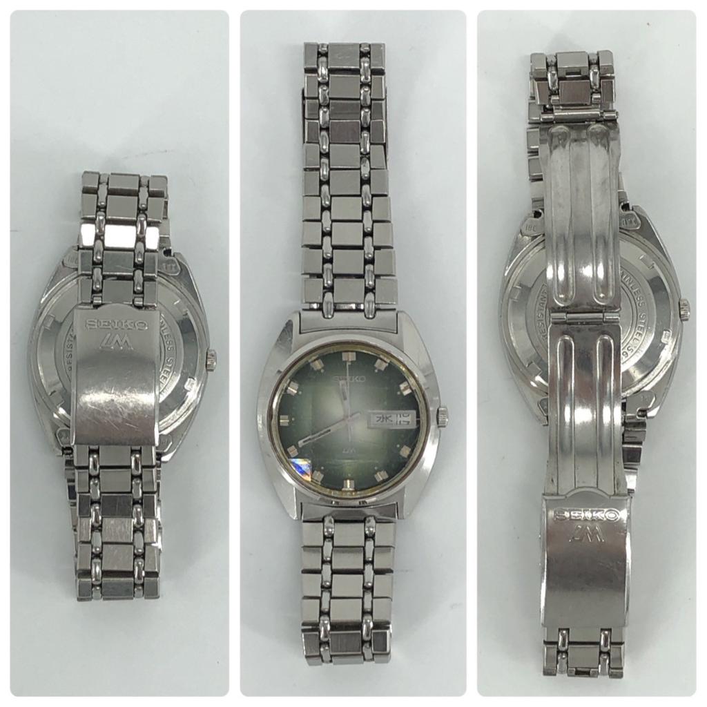 Working Good SEIKO LORD MATIC LM 5606-7230 Automatic 25 Jewels Green Dial Day-Date 9 Faceted Glass STAINLESS STEEL Men's Watch WATER RESISTANT 3-Hand
