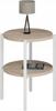 Round Loft Nightstand With Shelf 35X35X46 Cm Metal White
