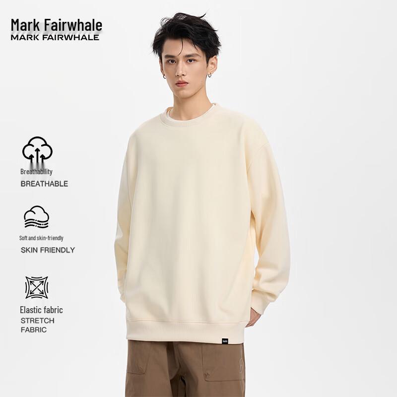 Mark Fairwhale Men's Solid Crewneck Long Sleeve Sweatshirt