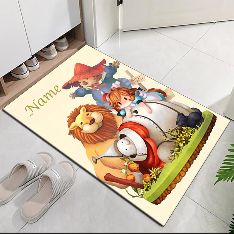 Custom Name Alice in Wonderland Printed Carpet, for Office Chair Living Room Bedroom Kitchen Room Decor Gifts.