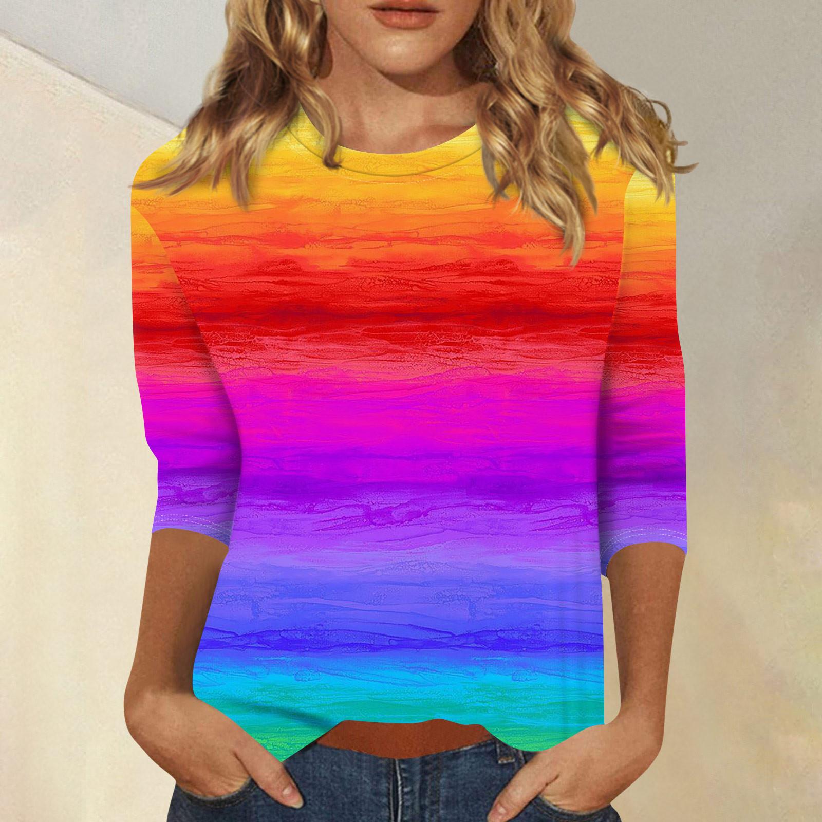 

Женские свободные повседневные цветочные принты с круглым вырезом и рукавами три четверти XL красный