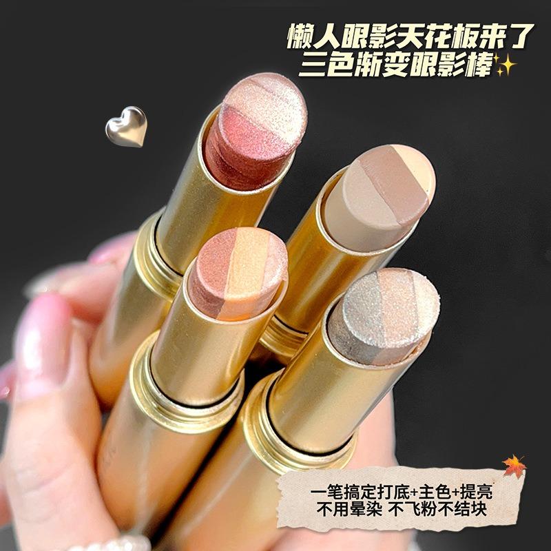 Three Color Eyeshadow Stick Matte Shimmer Glitter Eye Shadow Pen