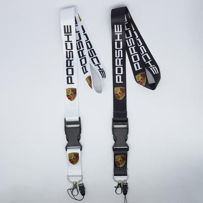 Cordão de Nylon Impresso Para Porsche Cayenne Panamera Macan 911 Taycan Boxster Cayman 918 Pajun Emblema Porta-chave Pingente Chaveiro