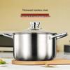 Universal Thickened Stainless Steel Soup Pot for Gas & Induction Cooktops, Ideal for Stew, Soup, Porridge, Boiling, Steaming, and Cooking Noodles.