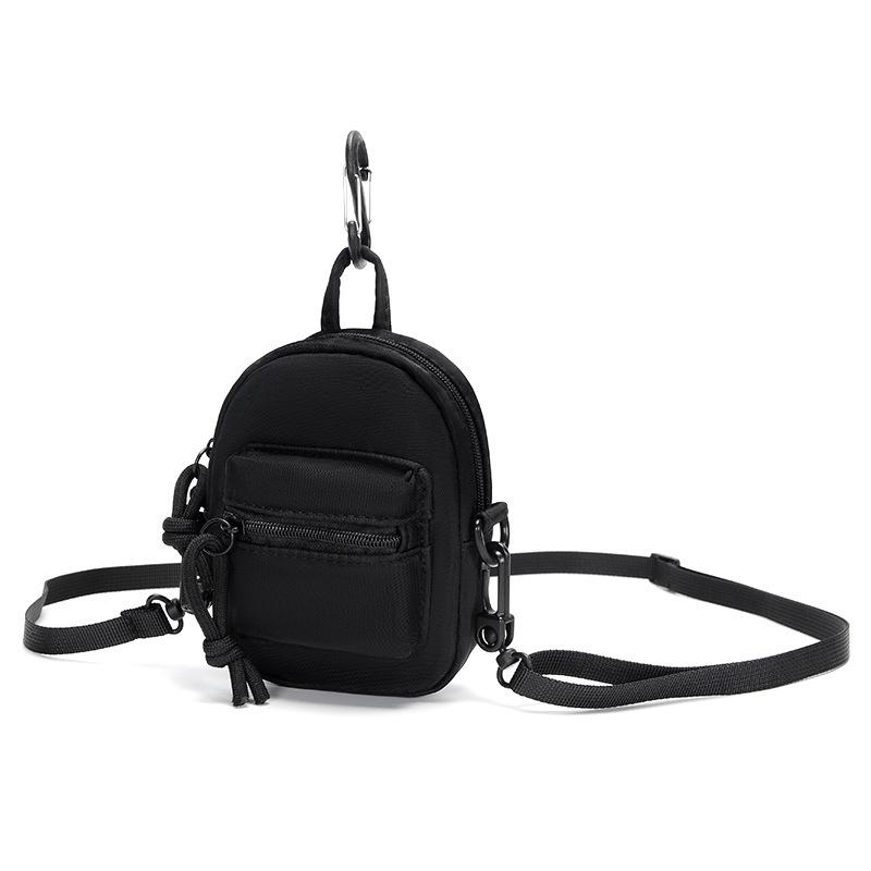 

TS JYL laptop bag,Trendy Mini Backpack Plaid Solid Shoulder Earphone Bag Small Light Crossbody Bag OneSize чёрный