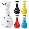 Unique Home Decor Accents Cute Polka Dot Giraffe Vase, Hand-painted Resin Flower Creative Big-mouthed Whimsical Table Centerpiece Holder for