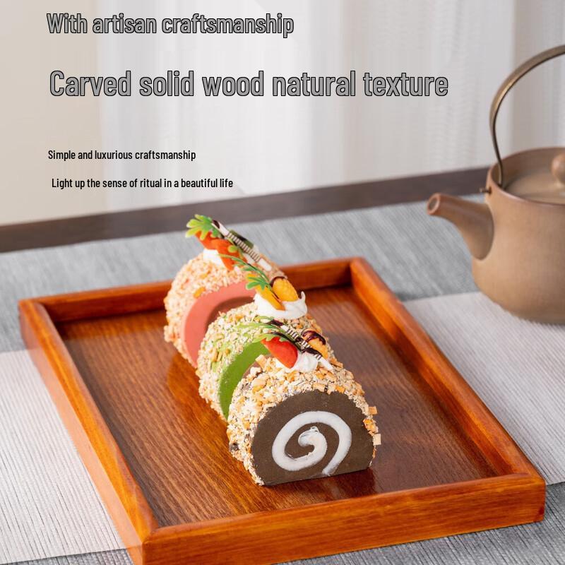 Rechteckiges Serviertablett aus Massivholz