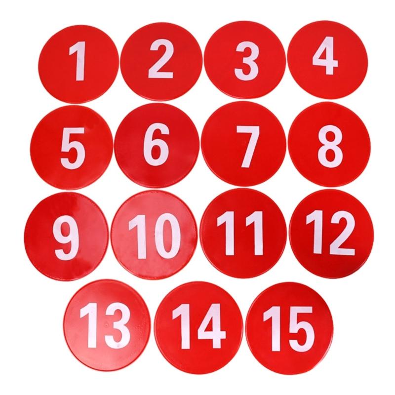 Numbered Spots Marker Flat Floor Spots Markers for Field and Courts Marking Fitness Agility Training Sport Game Exercise