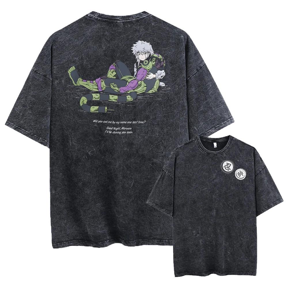 Hunter X Hunter Vintage Graphic TShirt Washed Cotton Hip Hop Tee Unisex
