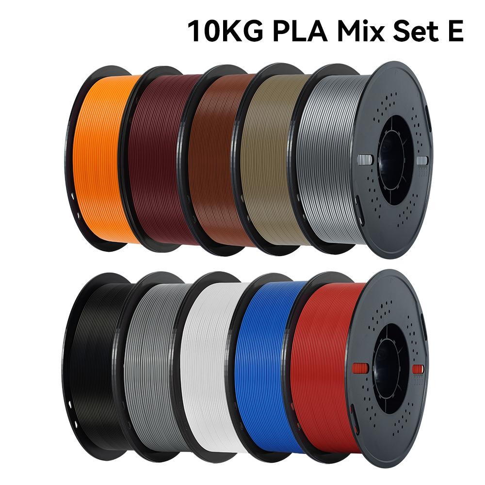 KINGROON 22LBS PETG veya PLA filament 3D Yazıcı Filament 10 Rulo 1KG 1.75MM Çevre Dostu İyi Tokluk Karışık Renk Ücretsiz Kargo