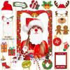 Christmas Themed Photo Props Kit With Paper Frame And Fun Accessories Cartoon