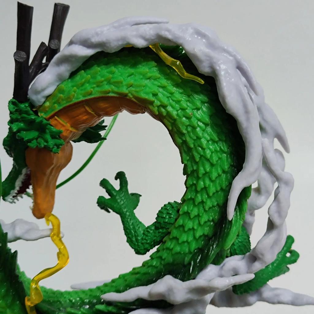 21cm Dragon Ball Animation Character Dragon-shaped Hand-made Wukong Statue Collection Model Decorative Toy Gift PVC and Round Sensory Durable Bouncy
