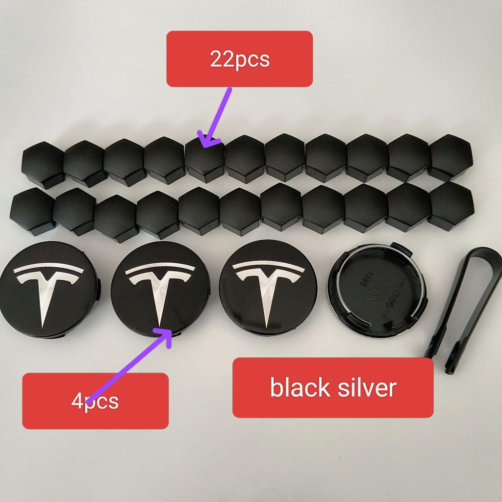 25PCS 29PCS  56/57mm For Tesla Model 3 Y Wheel  Original Car  Center Caps Logo Emblem Rims Hub Cover Caps Badge Accessories