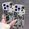 Cross Black Butterfly Silver Case for iPhone 16 Pro Max, 15, 14, 13