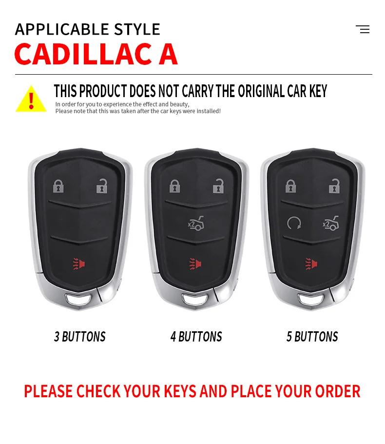 Abs+Tpu Car Key Case Cover Shell For Cadillac Ct4 Ct5-V Blackwing Ct6 Xts Xt4 Tx5 Tx6 Lyriq-V Escalade Vistiq Keychain
