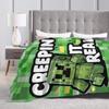 Knitted Blankets My M-Miners Flannel Lightweight Thin Throw Blanket Creepin It Real Pixel Game Crafts for Bedroom Sofa Bedspread