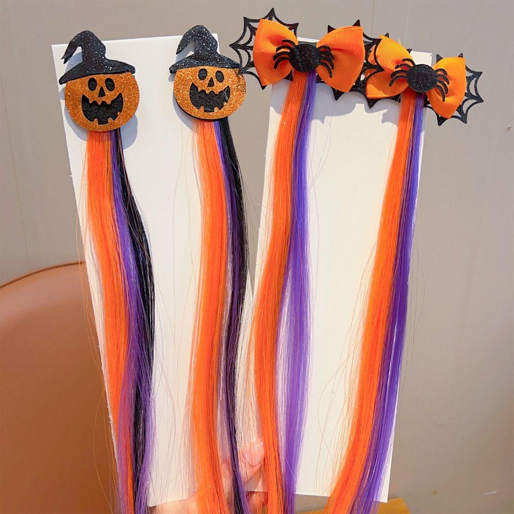 1/2/3 Pair Gradient Colored Halloween Wig Hairpins Party Atmosphere Headwear Halloween Party Use