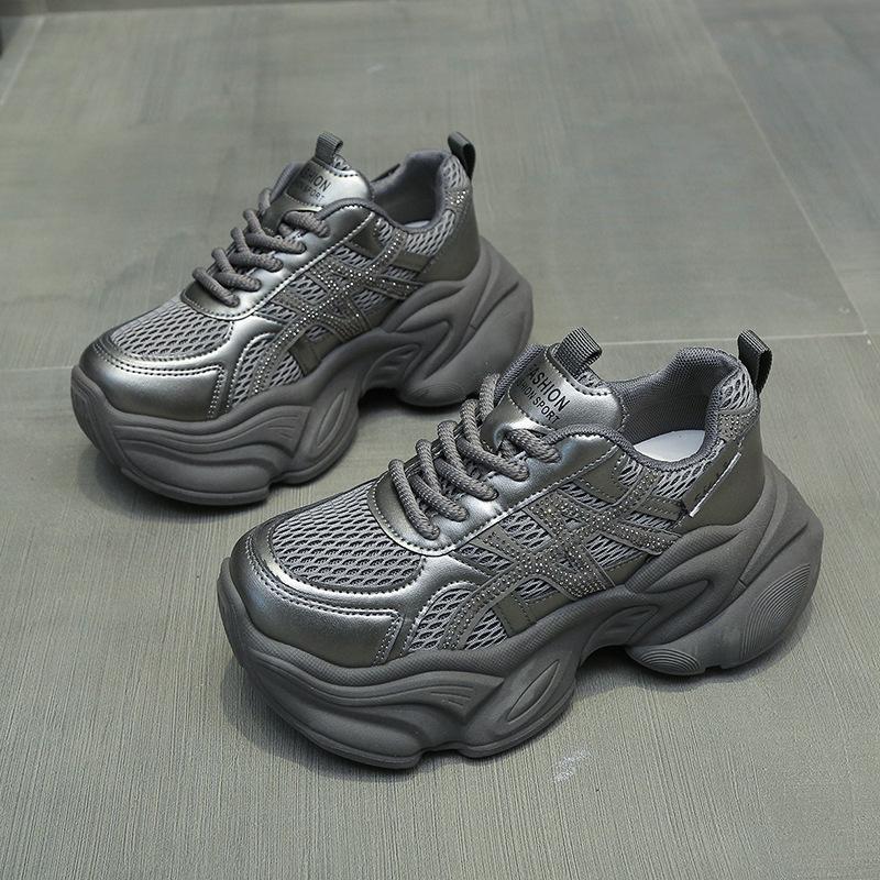 Light luxury soft-soled jogging shoes show high dad shoes women's autumn and winter new light and breathable fashion sports and leisure trendy shoes