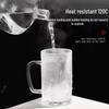 ZISIZ Tempered Glass Mug with Handle