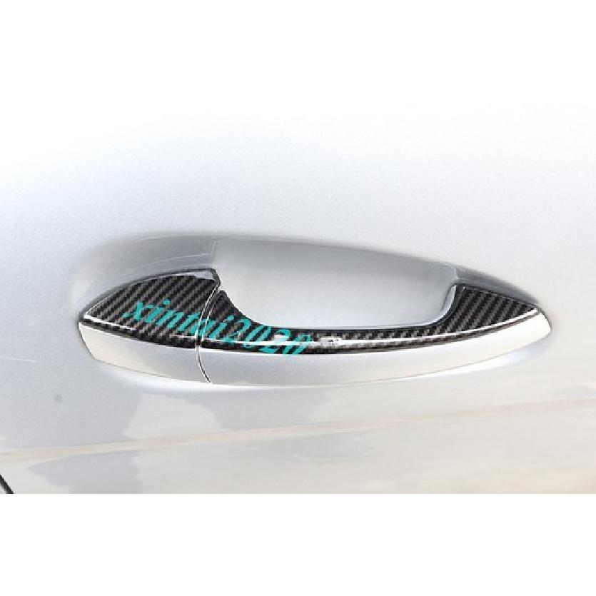For Benz GLE W166 2015-2019 8PCS Carbon Fiber Outer Car Door Handle Cover Trim