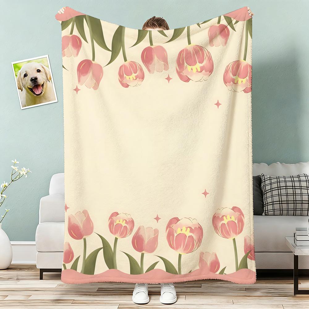 Trendy Flowers And Animals Throw Lightweight 240G Flannel Blanket Soft Skin-Friendly For Summer Cooling