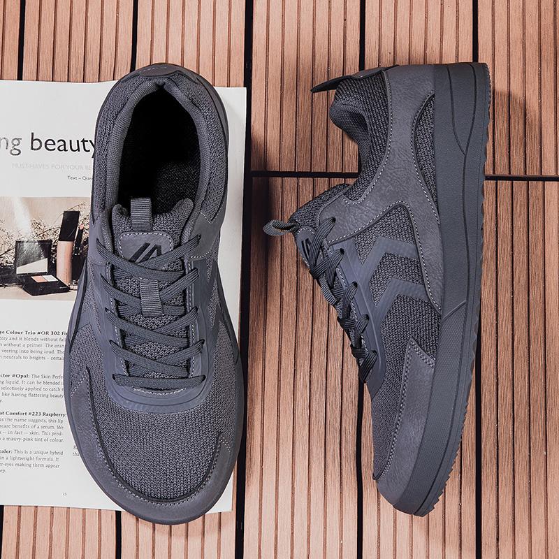 Wide sneaker size Mesh breathable barefoot shoes Wear-resistant black labor insurance wide last casual shoes
