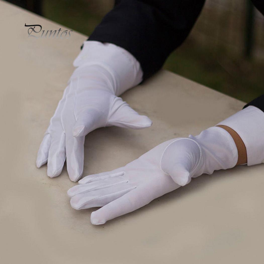 Quilax 3 paar witte handschoenen, nylon handschoenen, dresshandschoenen, paradehandschoenen, voor formele smoking, ereguard, paradekostuum, inspectiehandschoenen