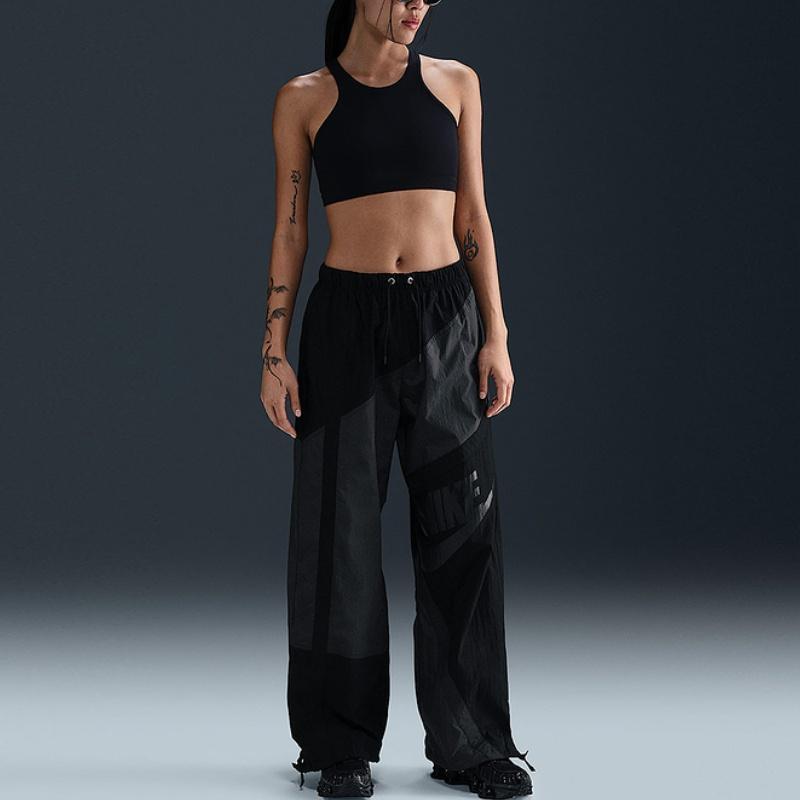 Nike Woven Comfortable Versatile Spliced Retro Sports Casual Pants Women Pants Black HJ4179-060