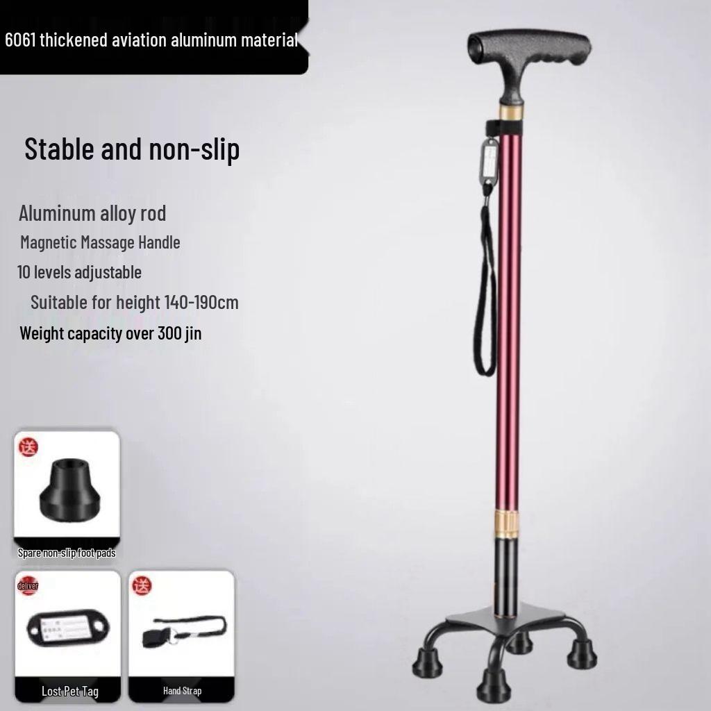 Folding Telescopic Walking Cane: Non-slip, Anti-fall, Lightweight Stick for Seniors & Patients