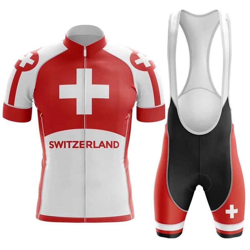 2026 Schweizer Nationalflagge Radsportanzug, Sommer-Uniform, Fahrrad-Set, Mountainbike, Rennsportbekleidung, Radtrikot, Neu, 2024 M