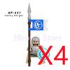MOC Medieval Building Blocks Castle Knights Army Soldiers Warrior Accessories Warhorse Helmets Shields Armor Toy Gifts S036 DIY