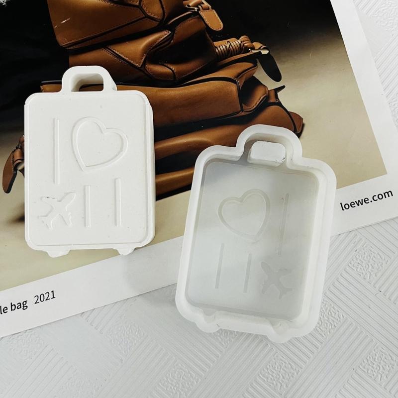 3D Luggage Silicone Candle Mold Handmade Candle Making Soap Plaster Resin Molds DIYs Chocolate Cake Baking Tools Decors