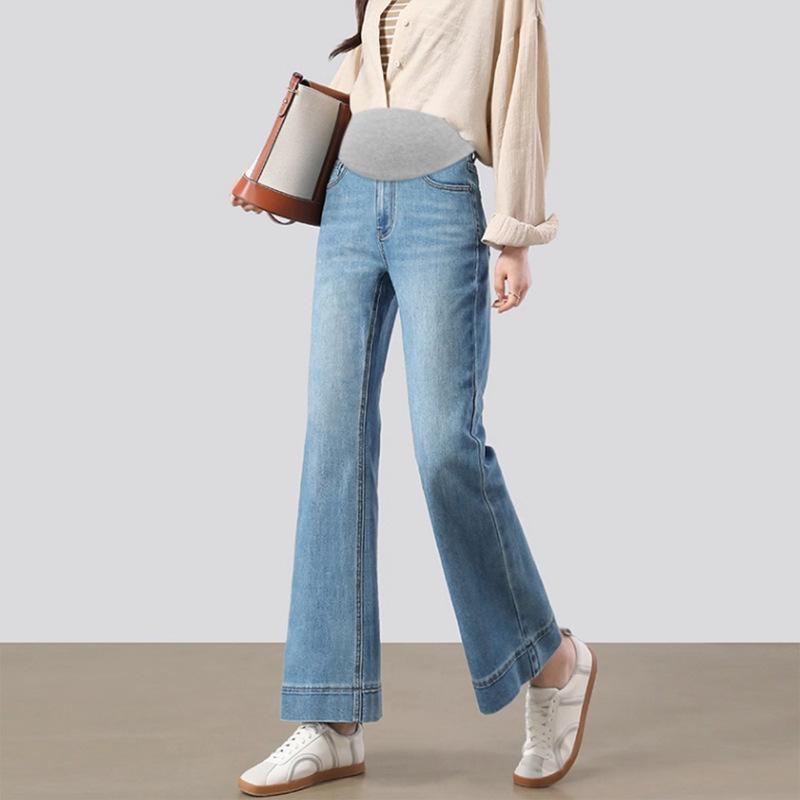 

Spring & Autumn Maternity Flare Jeans with Belly Support XXL