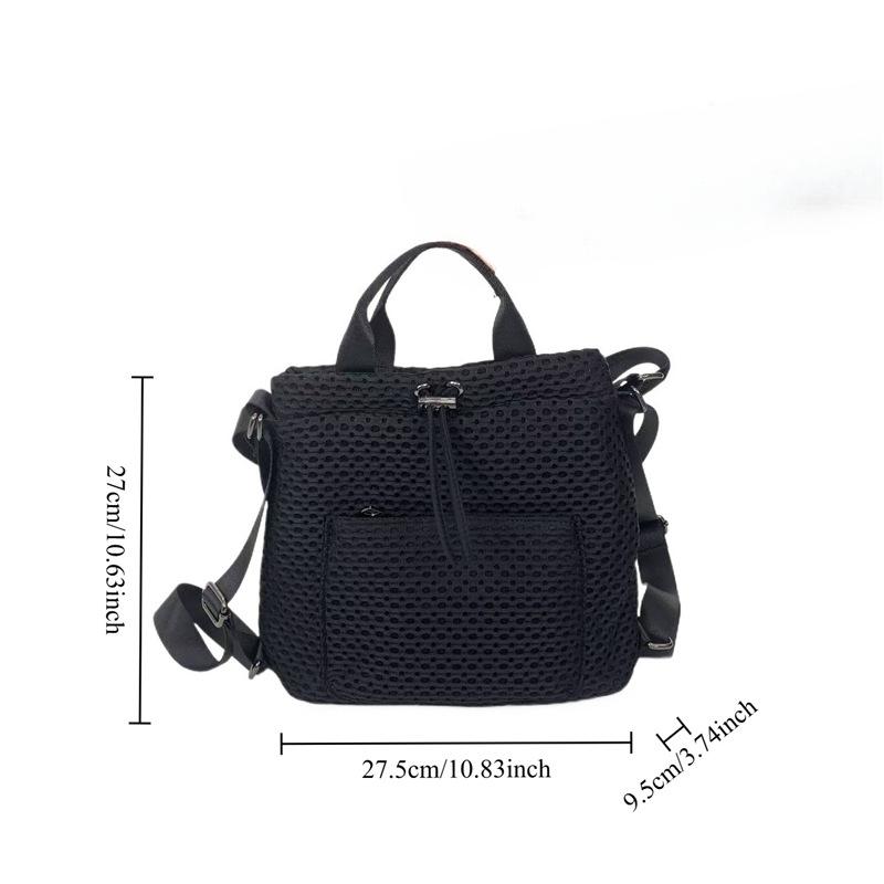Ladies Mesh Multi-Pocket Casual Backpack Multi-Function Large Capacity Personalized Messenger Bag