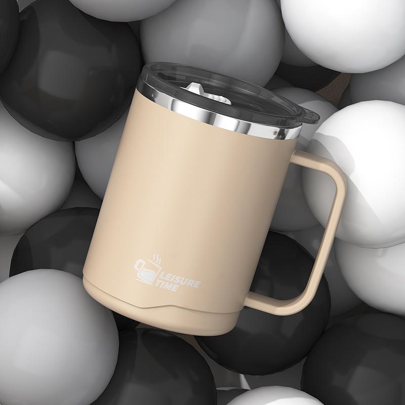 304 Stainless Steel Double-Layer Thermos Cup Office Coffee Cup With Handle Tea Cup Gift
