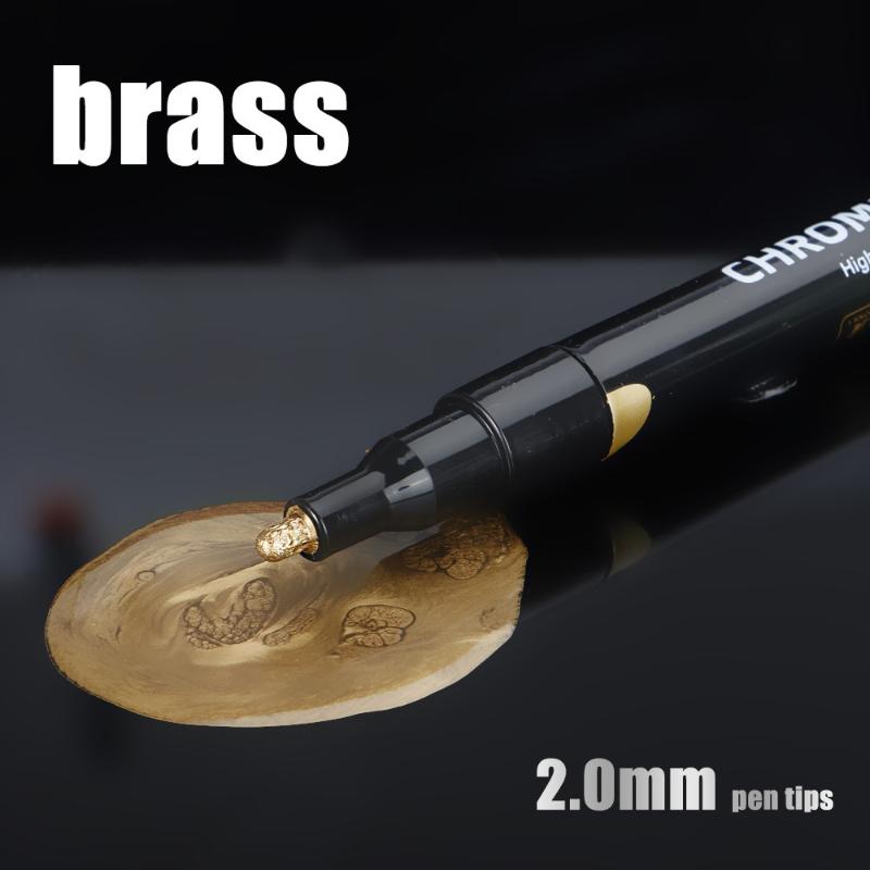 5 Pcs Chrome Mirror Marker Pen 2Mm Diy Reflective Paint Pens Permanent Gold Silver Copper Marker Model Painting Marking