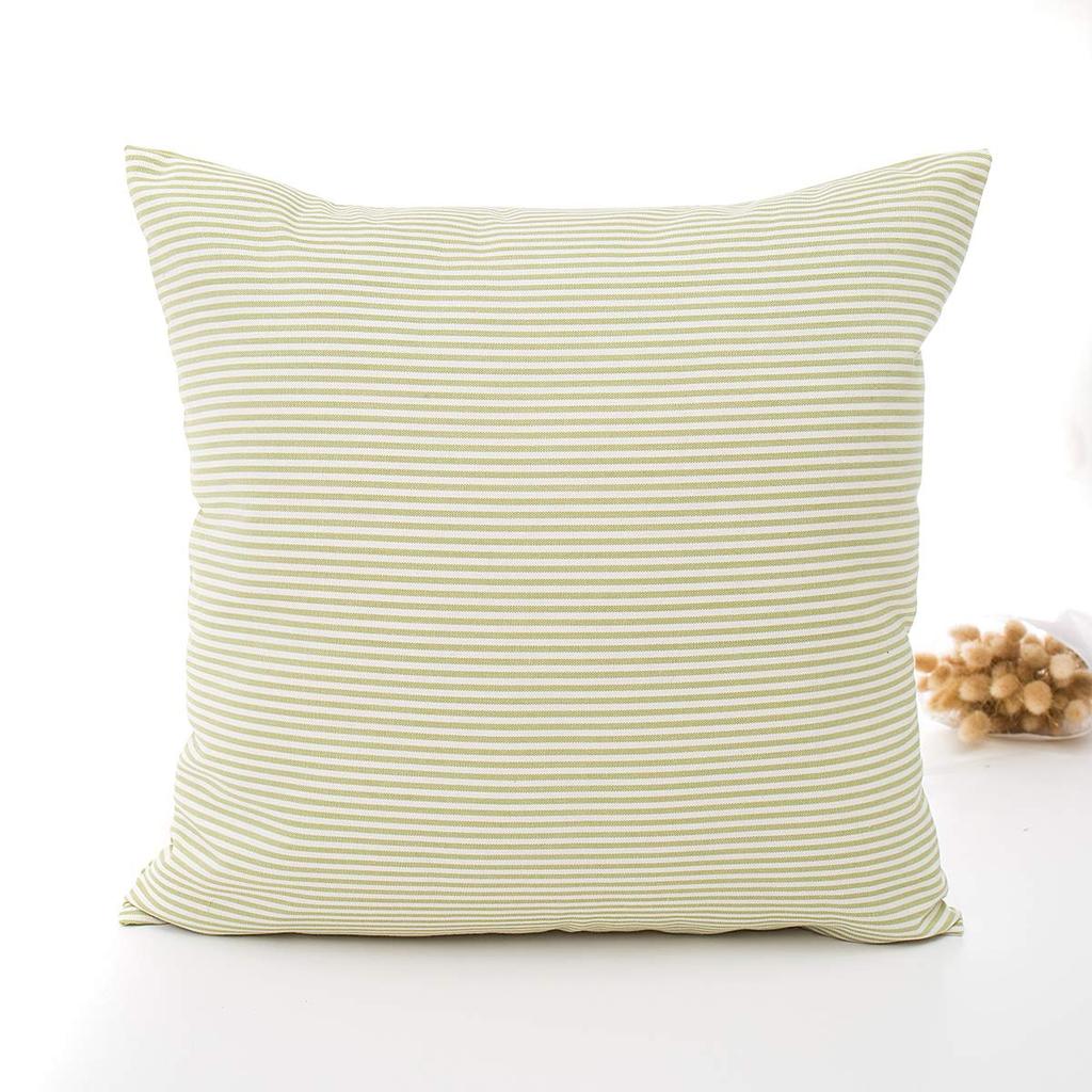 YunJeude Cushion Covers, 45x45cm, Cute, Double-Sided, Soft, Nordic, Cute, Stylish, Checkered and Geometric Patterns, Set of 4 (45x45cm, Light Green)