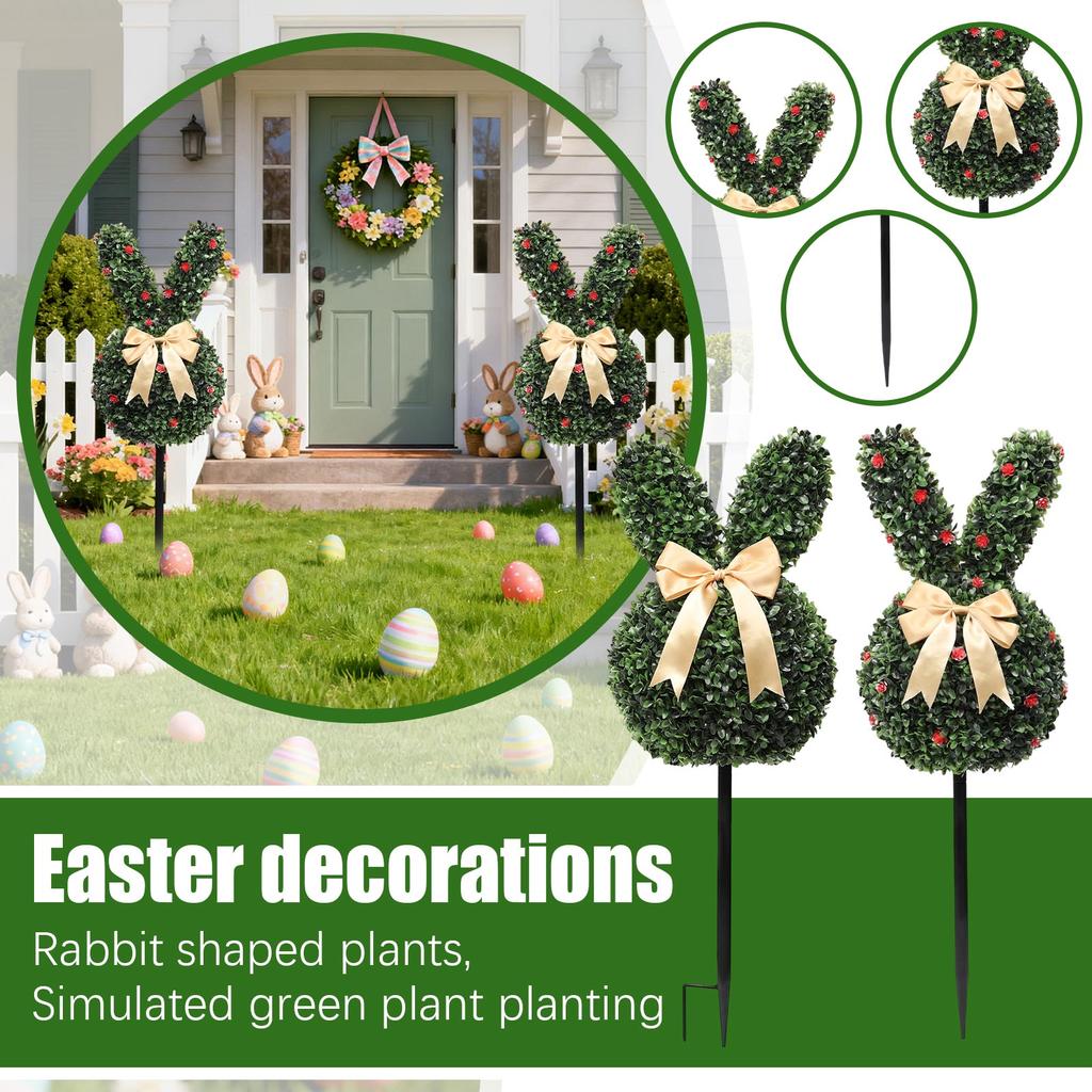 - Moldar Plantas, Plantas Verdes Artificiais, Adequadas Para Decoração de Varanda de Páscoa ao Ar Livre Interior