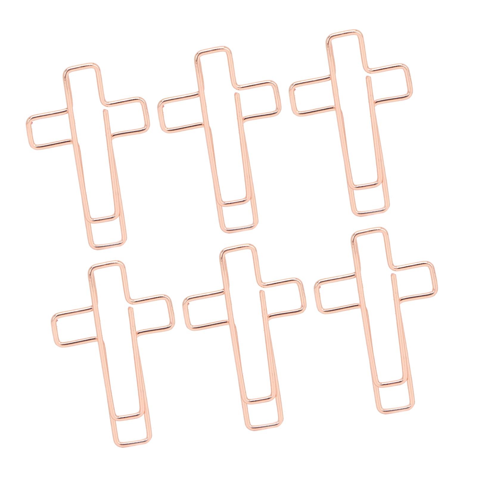 

100 шт. крестообразных зажимов для бумаги из розового золота, металлические зажимы для бумаги для сортировки и организации документов