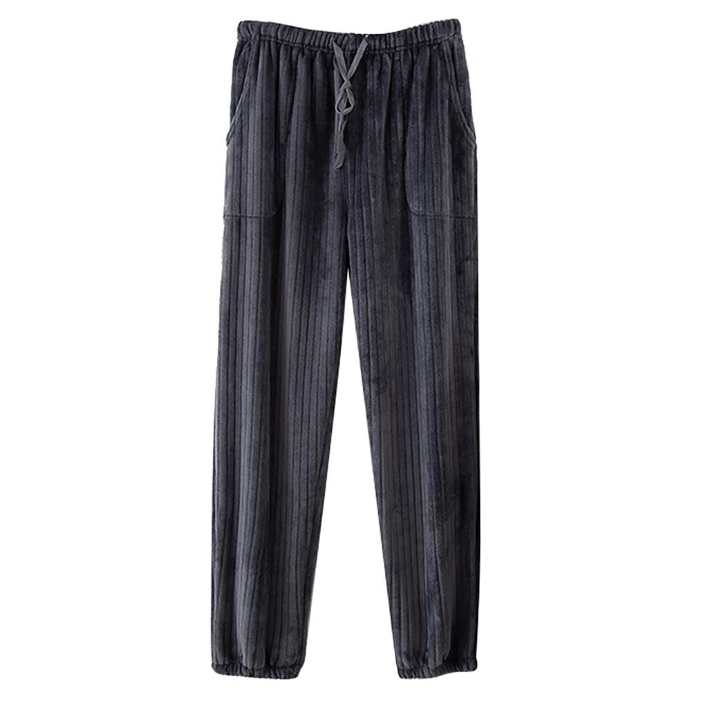 Pantaloni da pigiama caldi casual in pile termico da donna con tasche